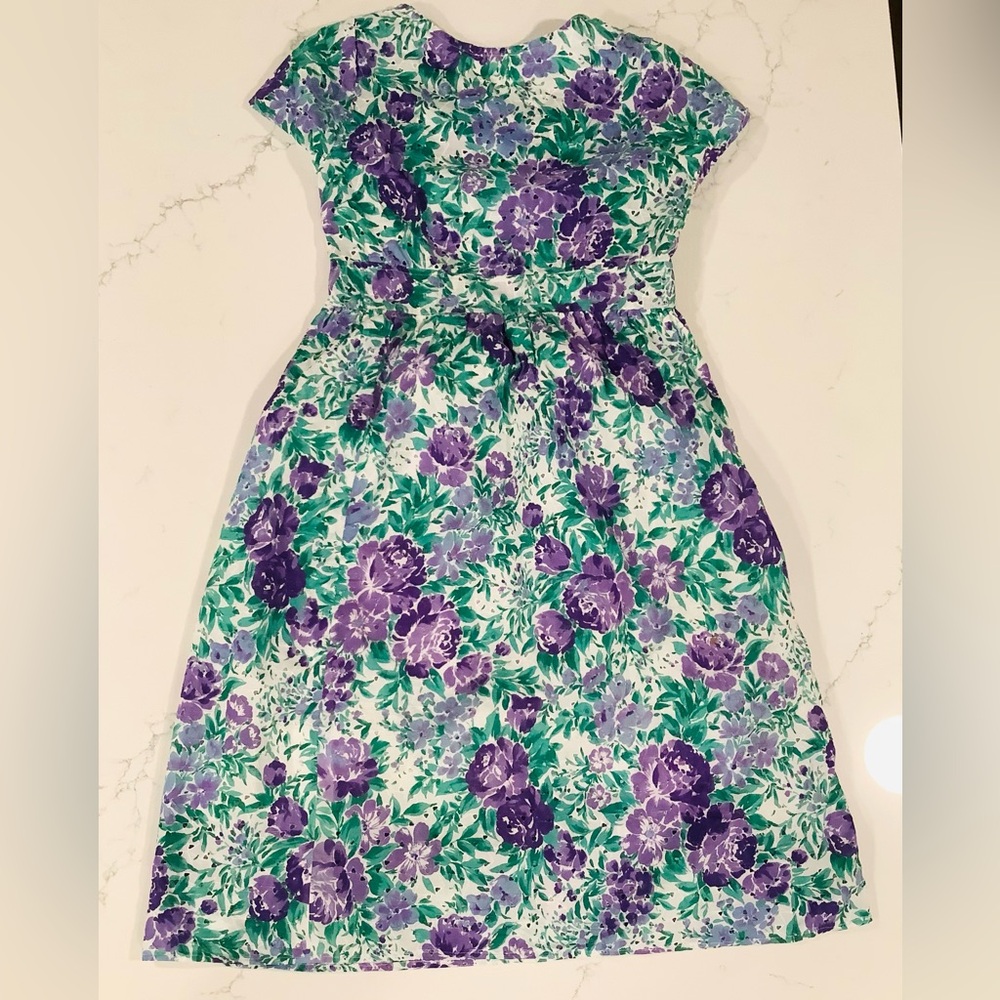 Floral Purple & Green Dress - Picture 2 of 6